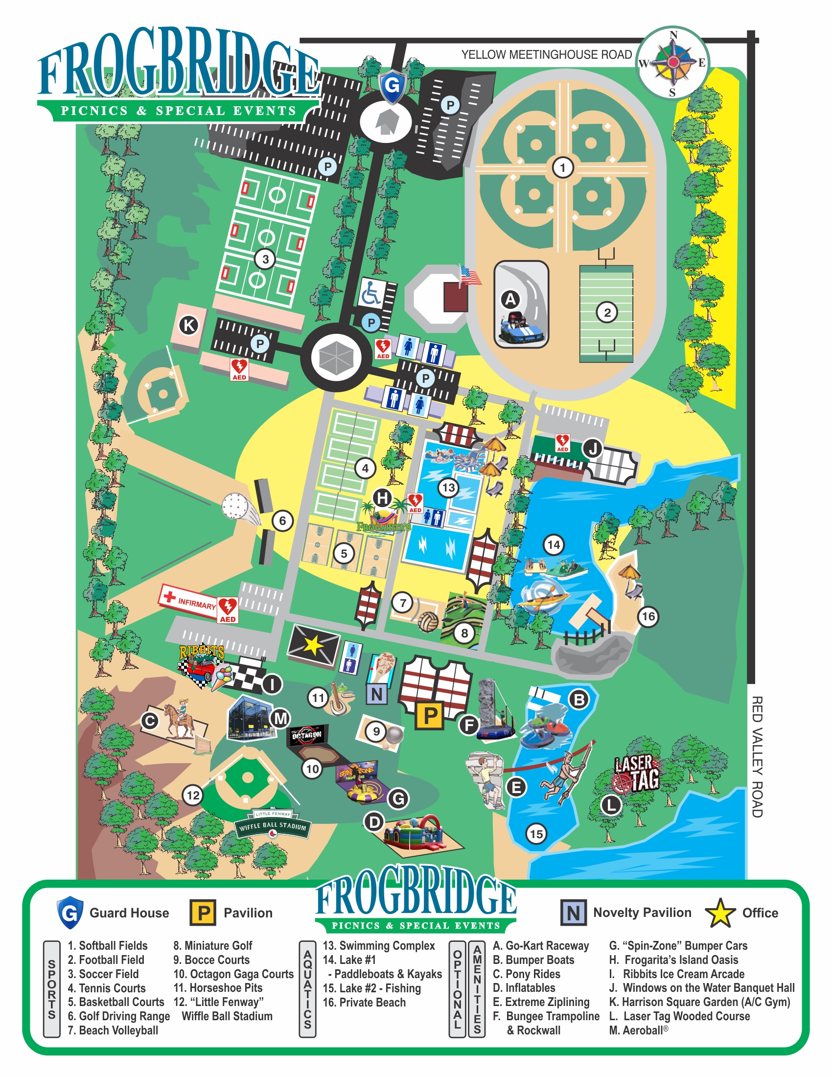 Facilities Map: View All 86 Acres of Fun at Frogbridge in Central, NJ